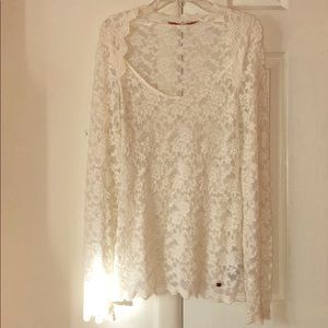 Guess Off White Lace Top
